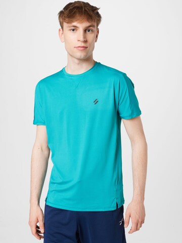 T-Shirt fonctionnel Superdry en bleu : devant