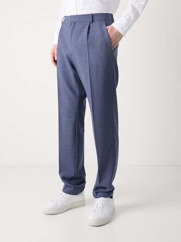 Regular Pantalon à plis 'Peter' BOSS en bleu : devant