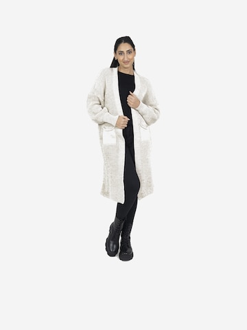 Manteau en tricot Elara en beige : devant