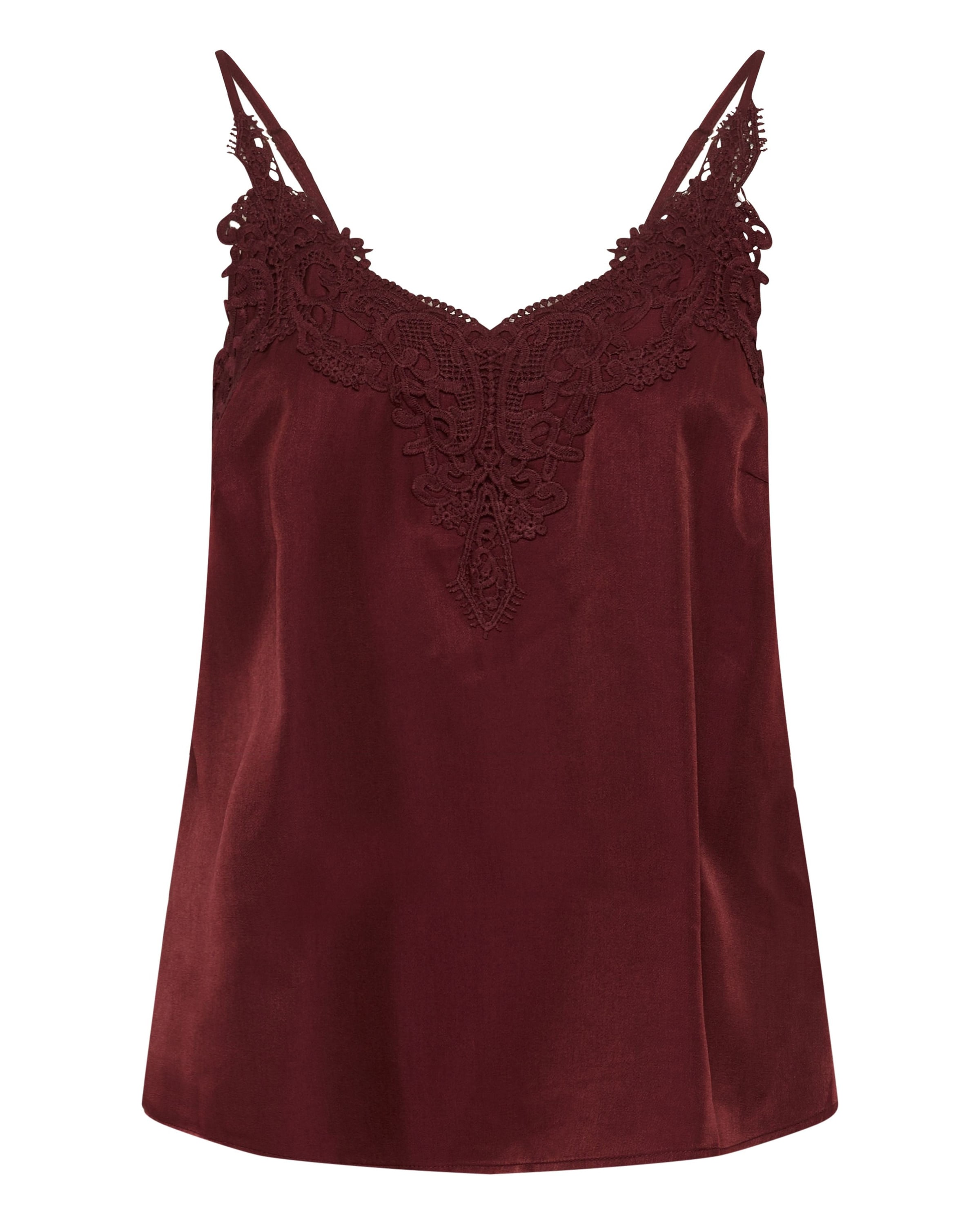 Cream Top 'Anna' in Red: front