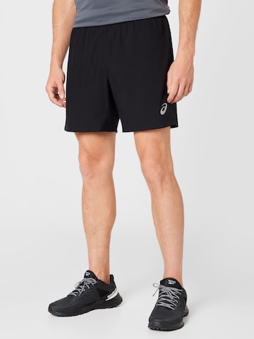 ASICSregular Sportske hlače 'Core' - crna boja: prednji dio