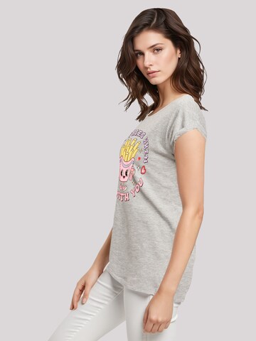F4NT4STIC Shirt 'Time Fries when I am with you Valentinstag' in Grijs