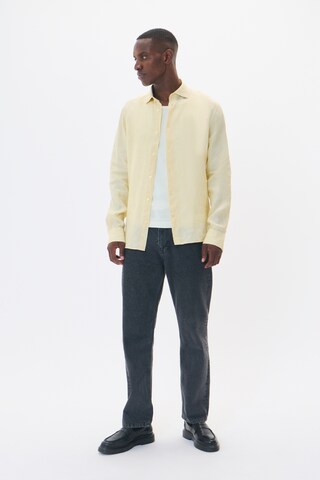 Matinique Regular fit Button Up Shirt 'Marc' in Yellow
