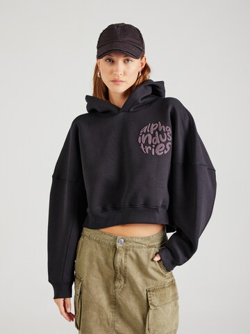 ALPHA INDUSTRIES Mikina – černá: přední strana