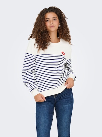 Sweat-shirt ONLY en blanc : devant