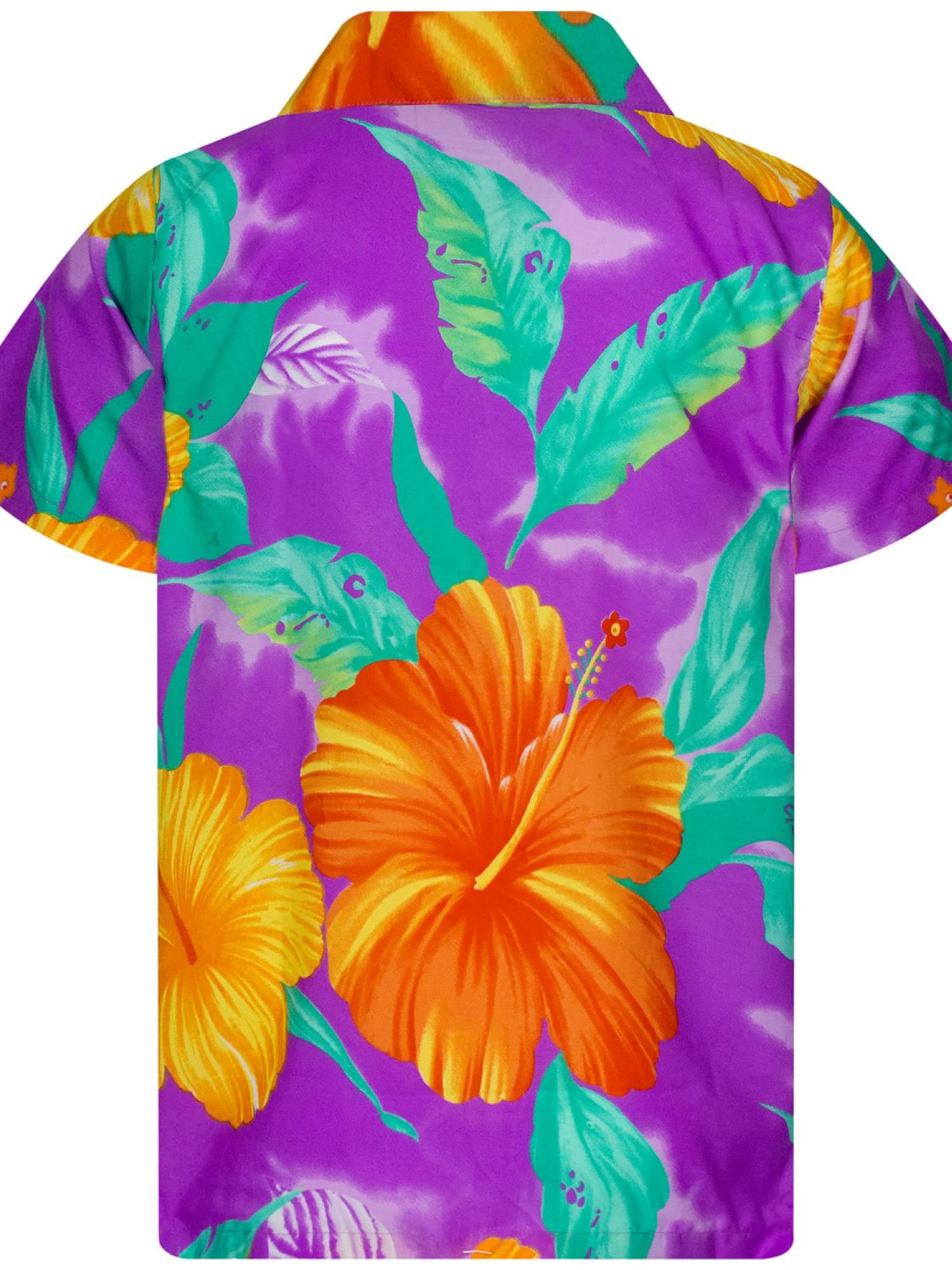 King Kameha Shirt 'Big Flower' in Lila