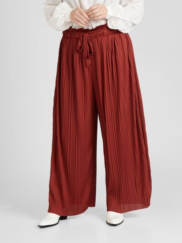 Wide Leg Pantalon 'Elena' ABOUT YOU Curvy en marron : devant