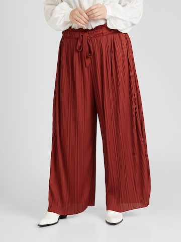 ABOUT YOU Curvy Wide leg Pants 'Elena' in Brown: front