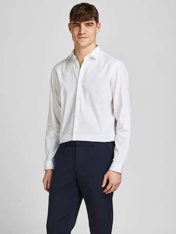 JACK & JONES Slim fit Button Up Shirt 'Cardiff' in White: front