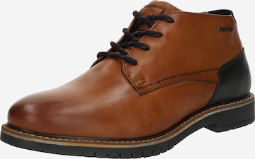 bugatti - Sapato com atacadores em castanho: frente