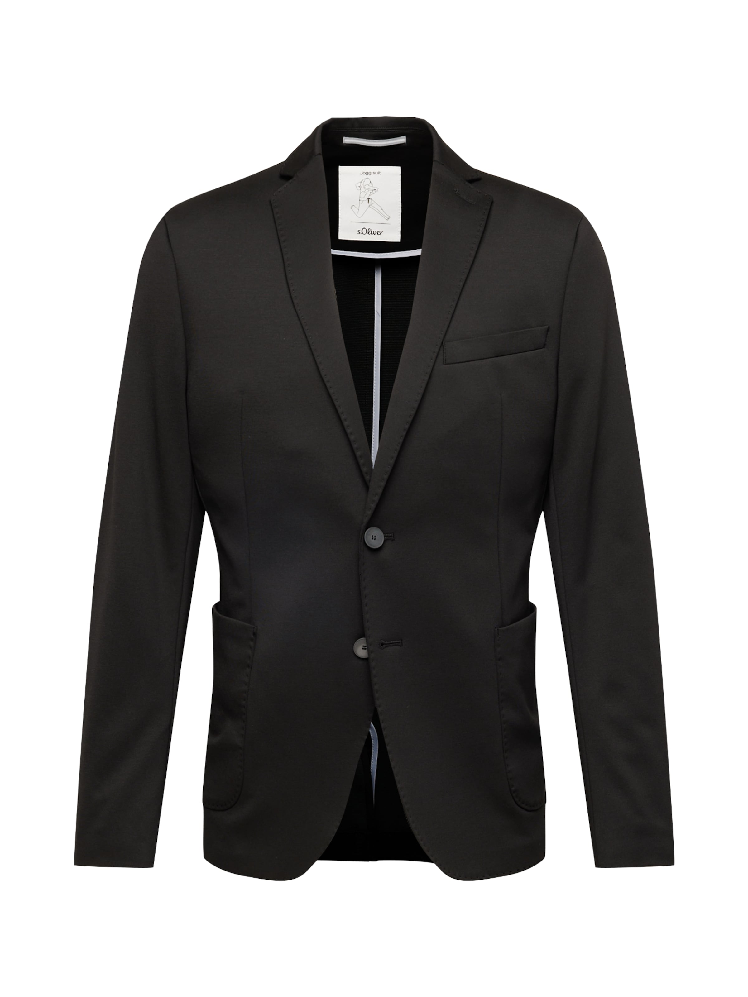 s.Oliver Slim fit Ανδρικό σακάκι σε μαύρο: μπροστά