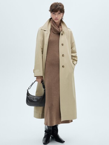MANGO Knit dress 'GINO' in Brown