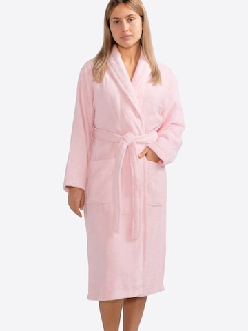 celodoro Long Bathrobe 'Home & Spa Collection' in Pink: front