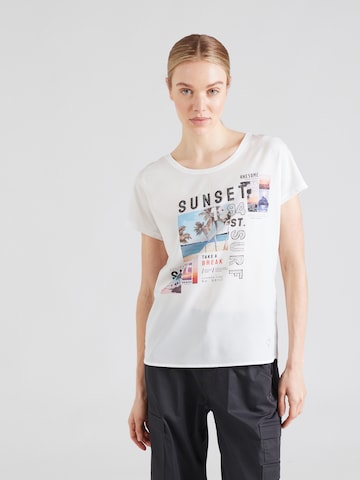 Key Largo T-shirt 'SUNSET' i vit: framsida