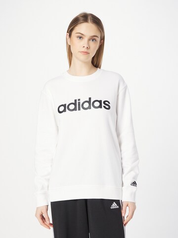 ADIDAS SPORTSWEAR Sportief sweatshirt 'Essentials Linear French Terry' in Wit: voorkant