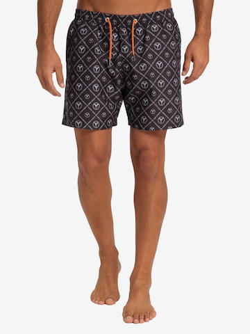 Carlo Colucci Board Shorts 'Carazzato' in Black: front