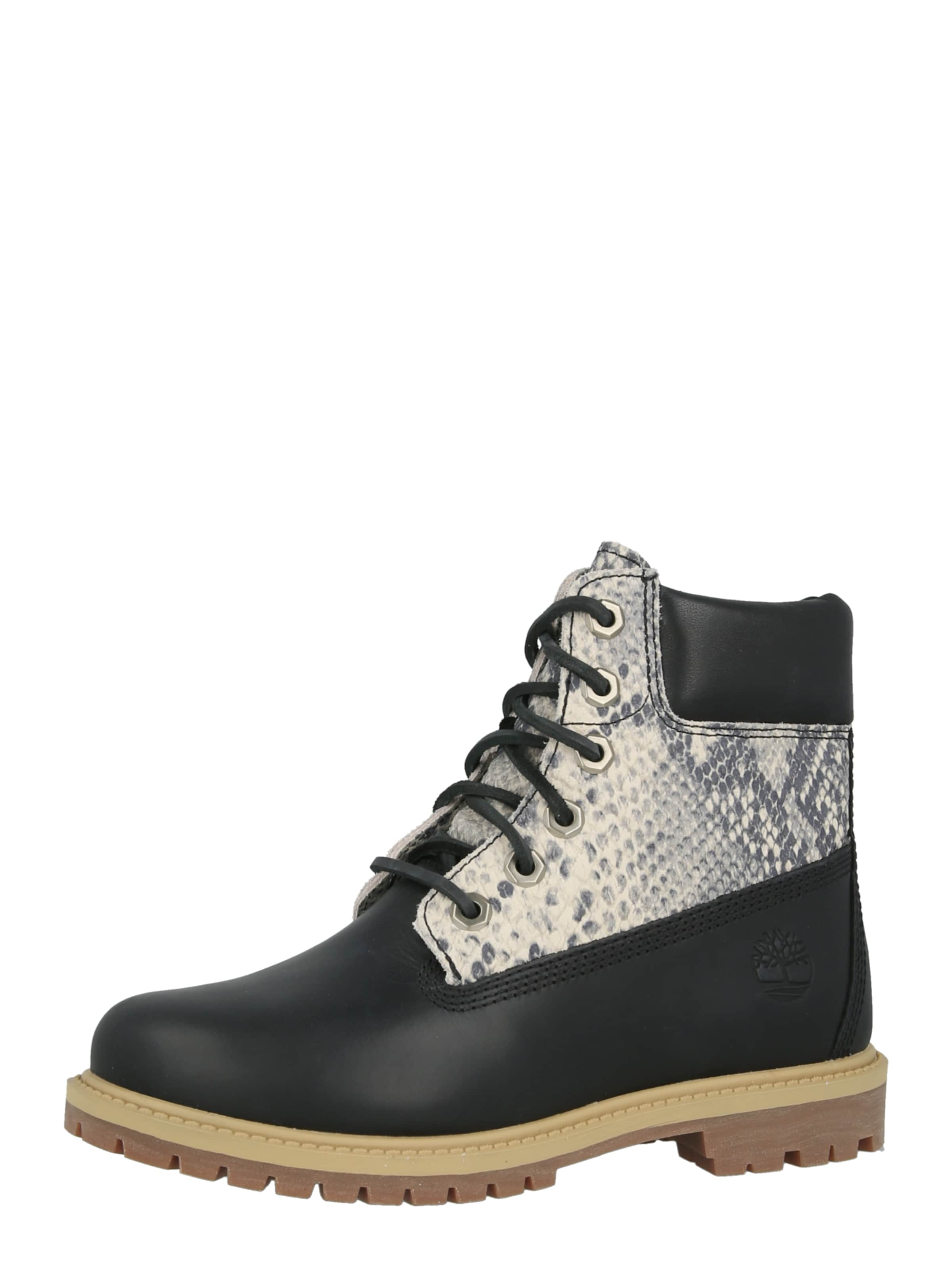 Ghete cu șireturi de la TIMBERLAND pe negru: față