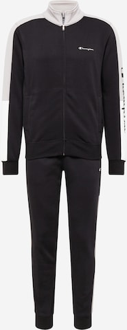 Champion Authentic Athletic Apparel Tracksuit in Black: front