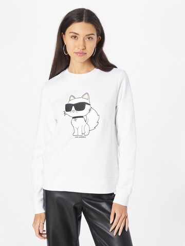 Sweat-shirt 'Choupette' Karl Lagerfeld en blanc : devant