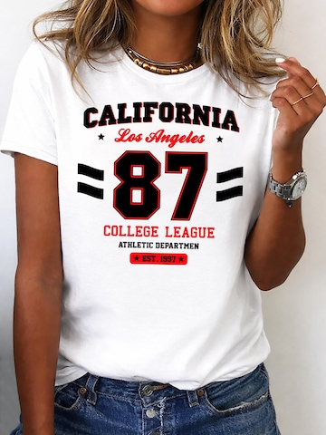 RMK Shirt 'College'‌‌‌‌‌‌‌‌‌ in Weiß: Vorderseite