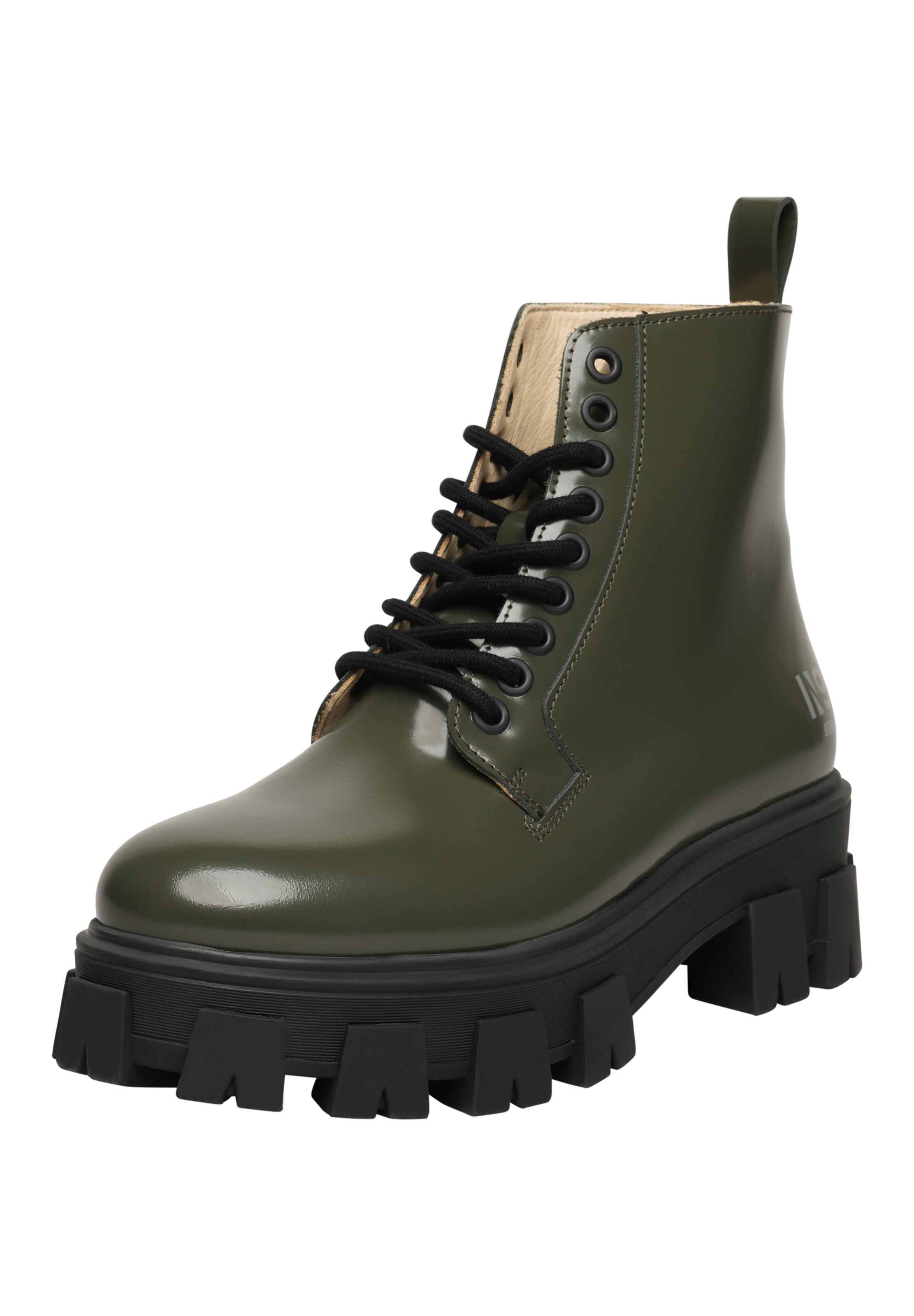 N91 Lace-up bootie in Green: front