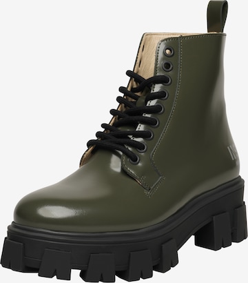 N91 Schnürstiefelette in Grün: Vorderseite