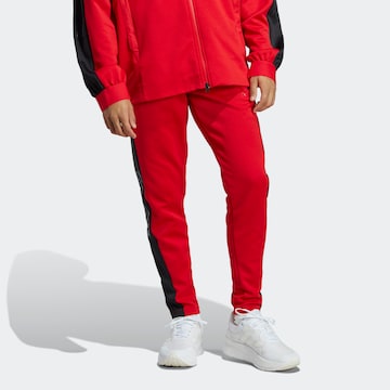 ADIDAS SPORTSWEAR Tapered Workout Pants in Red: front