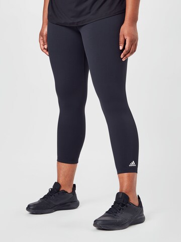 ADIDAS PERFORMANCE Skinny Sportsbukser i sort: forside