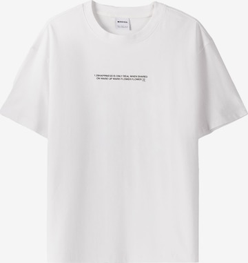 Bershka Тениска в бяло: отпред