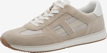 Baskets basses Tamaris en beige : devant