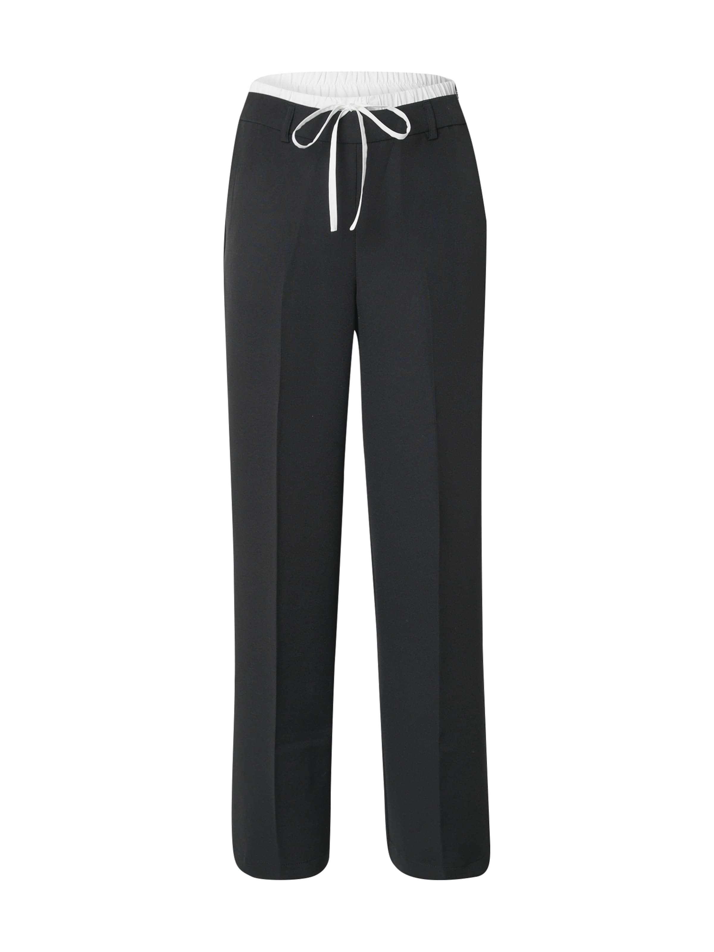 JDY Regular Панталон с ръб 'JDYEDEN' в черно: отпред