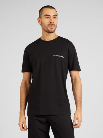T-Shirt 'Institutional' Calvin Klein Jeans en noir : devant