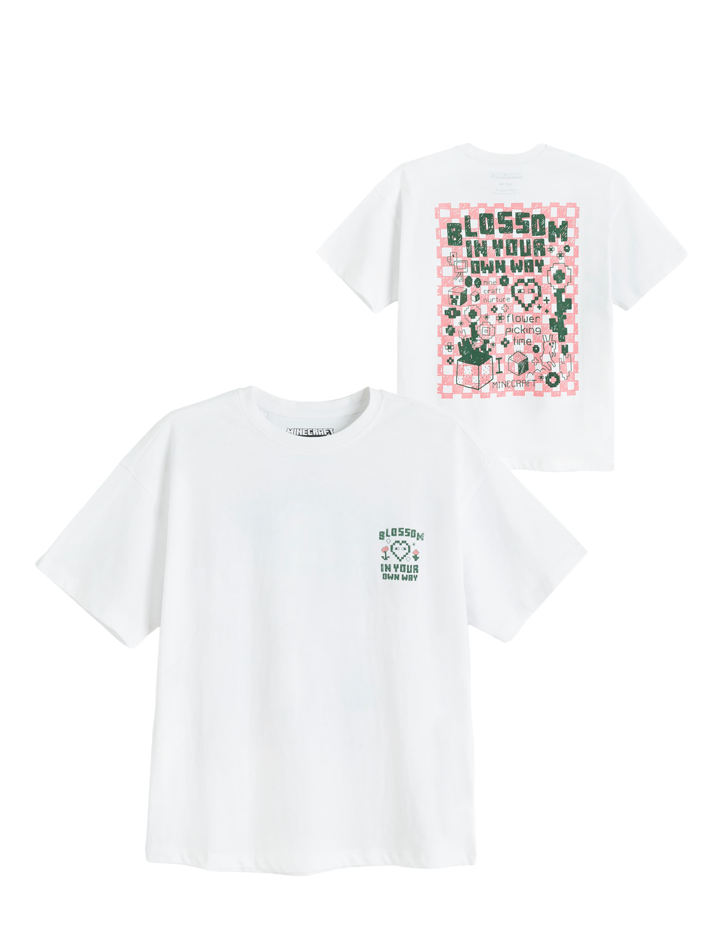 Cool Club Футболка 'MINECRAFT' в Белый: спереди