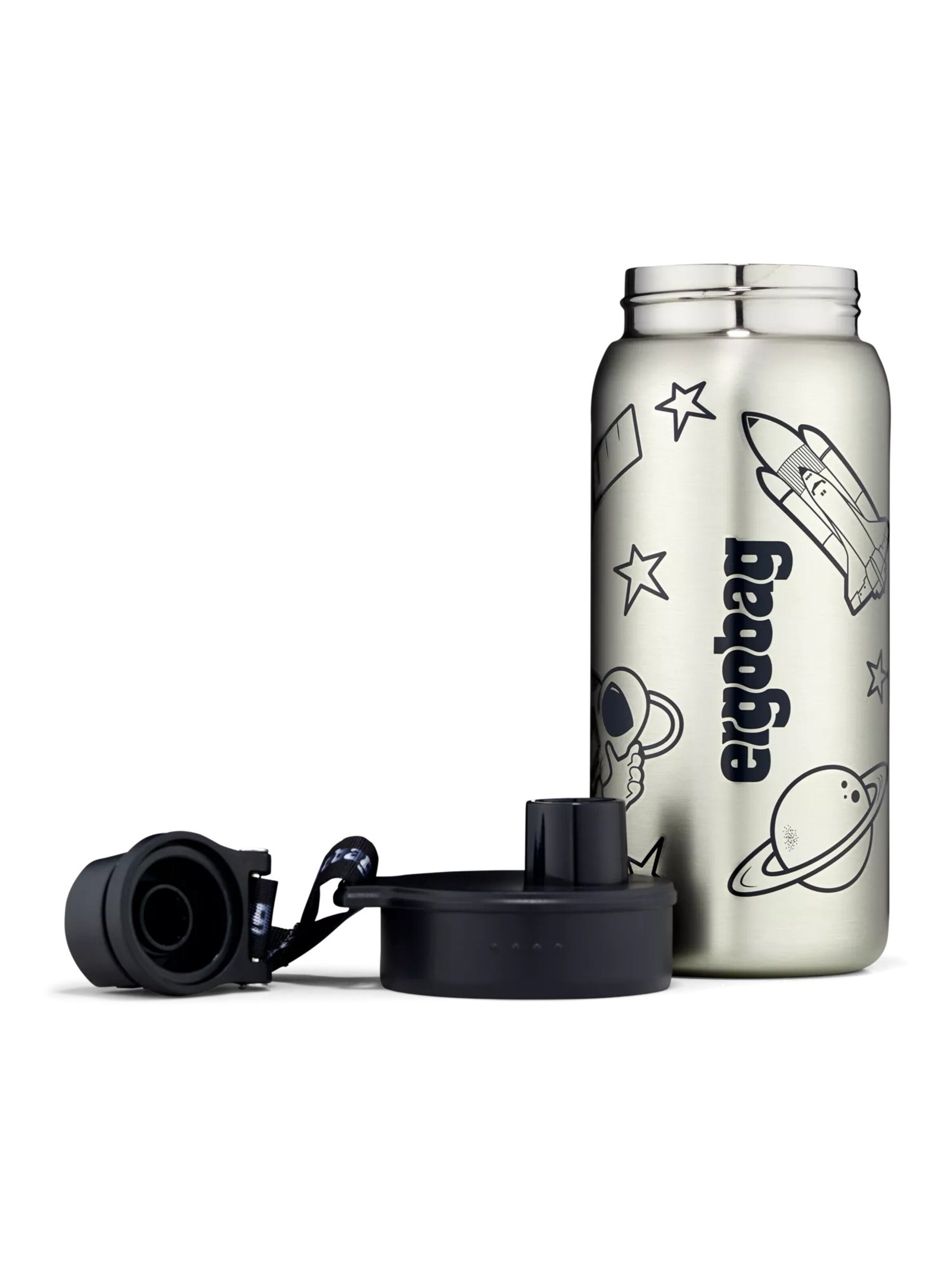 ergobag Drinking Bottle 'Trinkflasche Edelstahl Trinkflasche' in Black