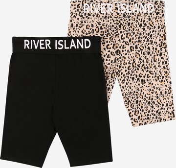 River Island Skinny Shorts 'FOLDOVER' in Beige: predná strana