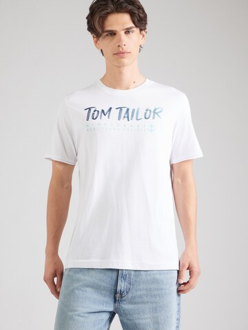 T-Shirt TOM TAILOR en blanc : devant