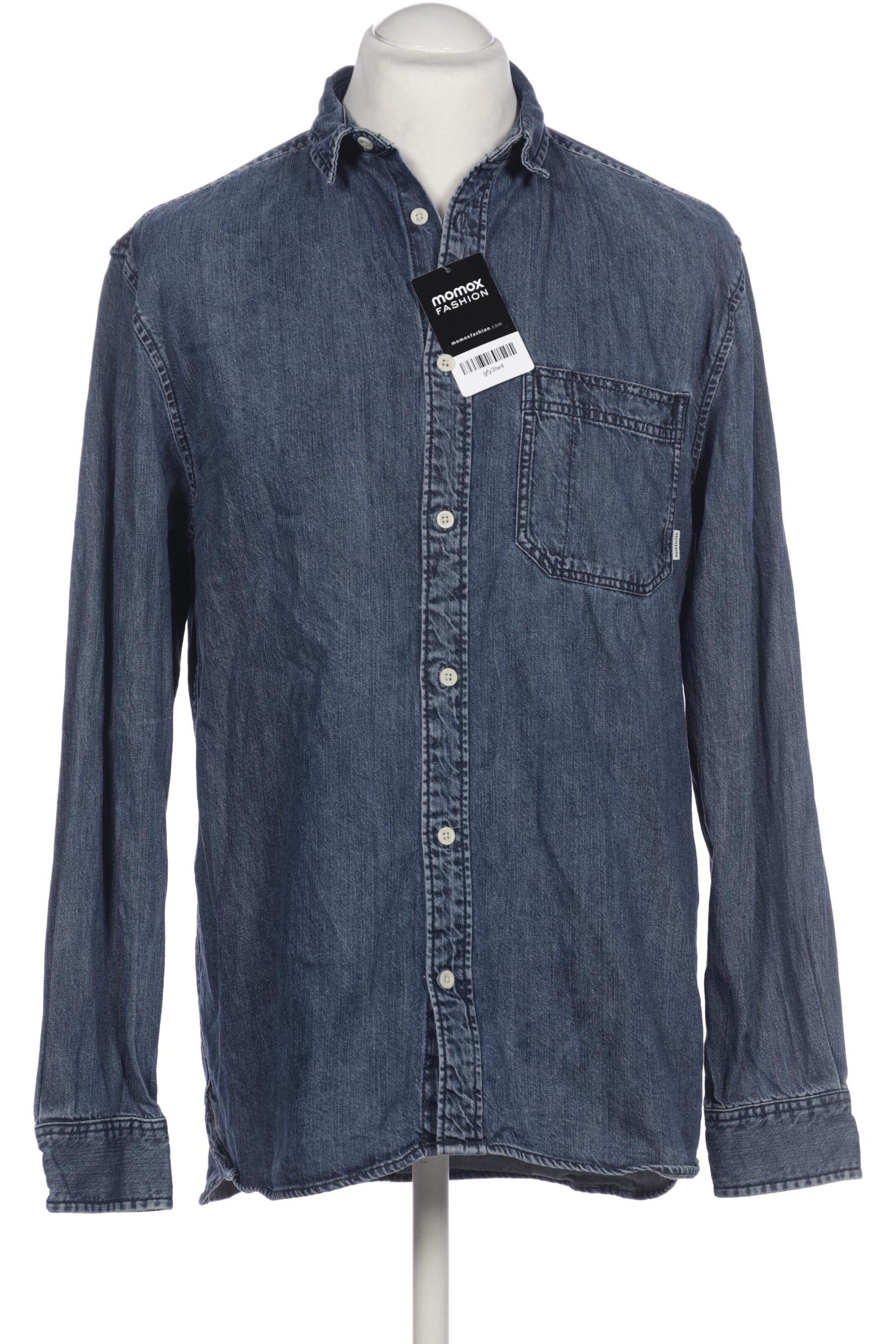 QUIKSILVER Button Up Shirt in L in Blue: front
