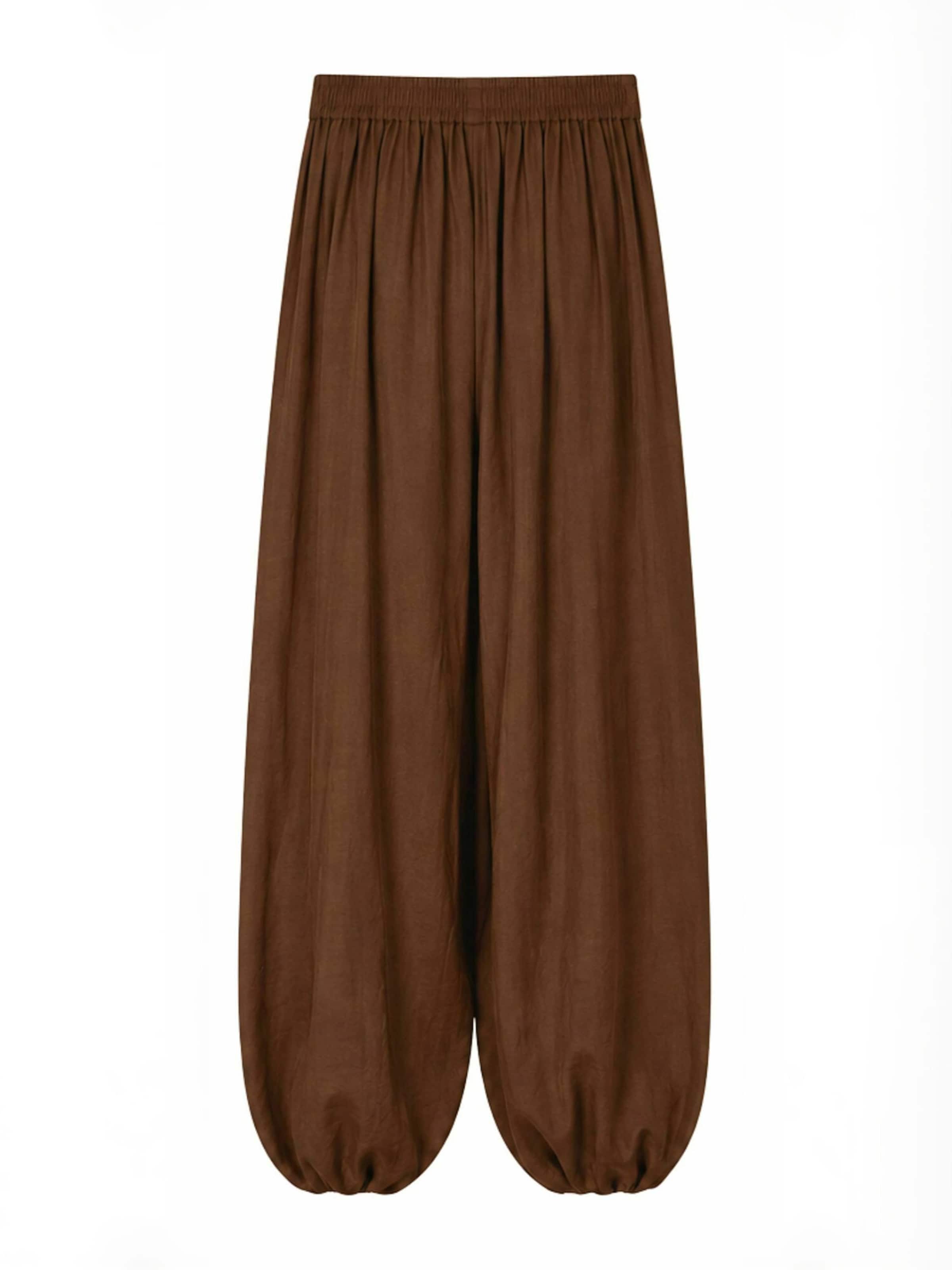 Coster Copenhagen - regular Pantalón ' Volume ' en marrón: atrás