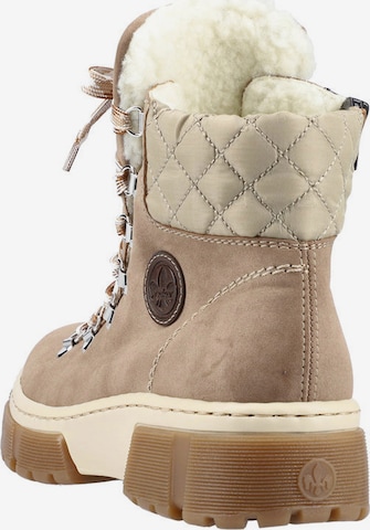 Rieker Lace-Up Ankle Boots in Beige