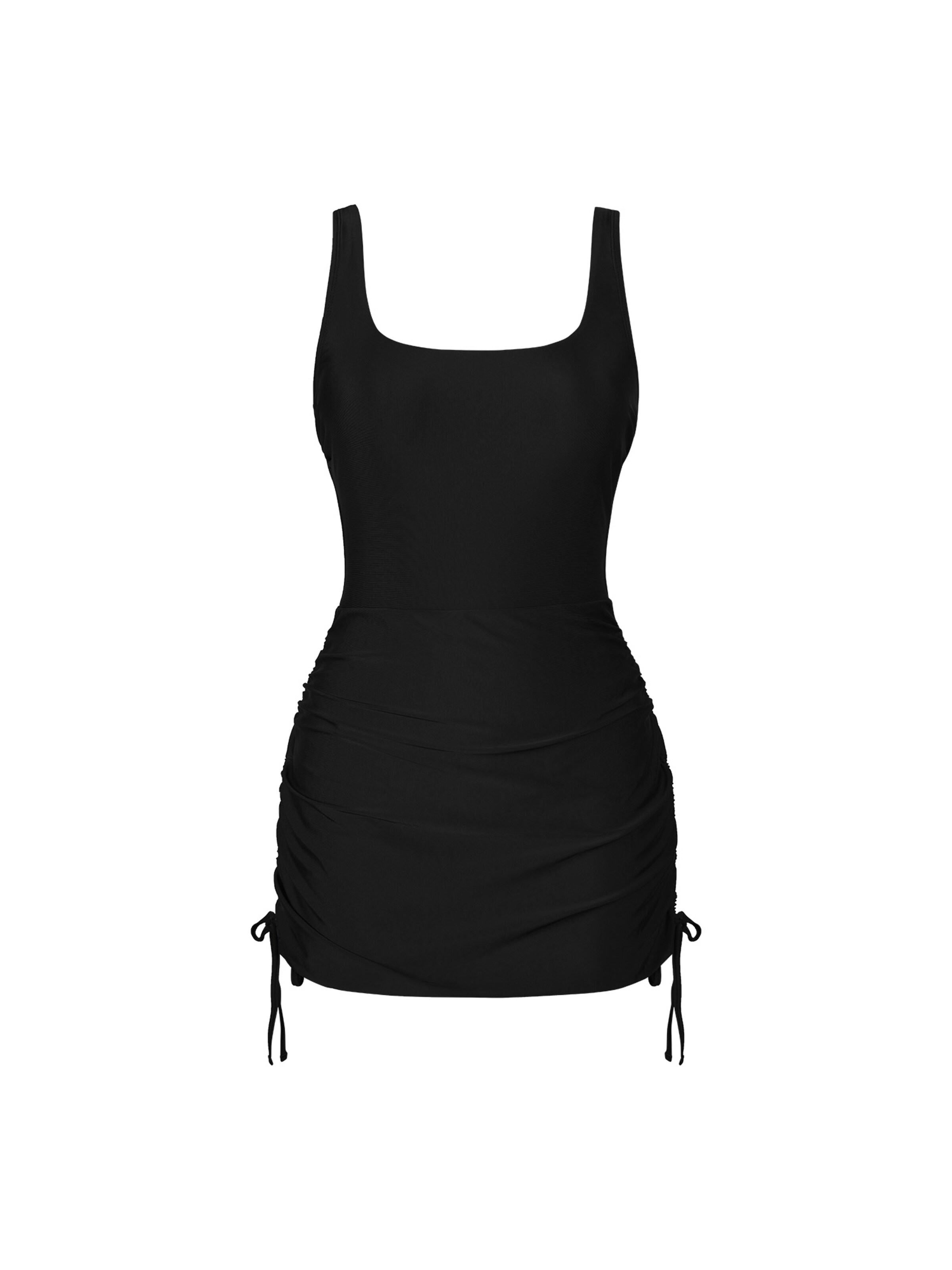 Cupshe Bustier Badeanzugkleid‌‌‌‌‌‌‌‌‌‌ in Schwarz: Vorderseite