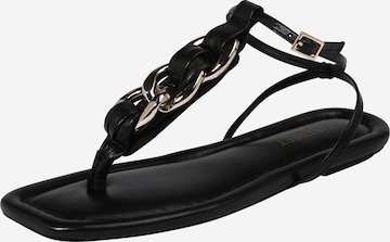 Twinset T-Bar Sandals in Black: front