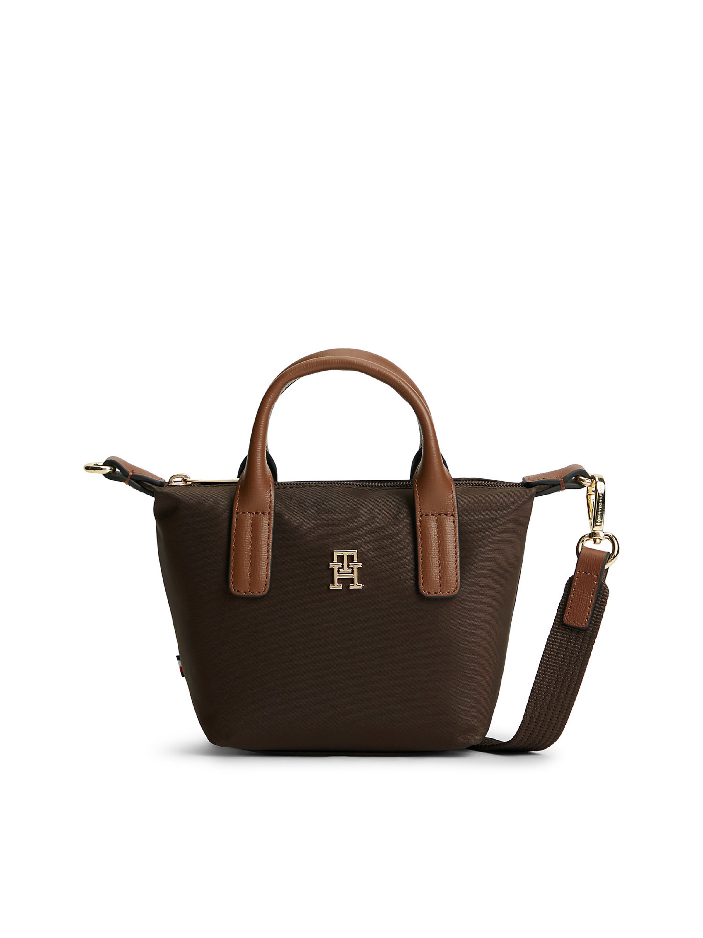 TOMMY HILFIGER Handtas 'Popette' in Bruin: voorkant