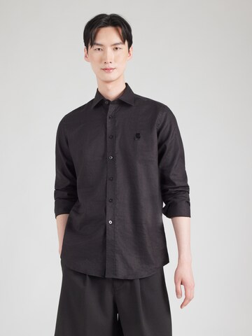 Karl Lagerfeld Regular fit Button Up Shirt in Black: front