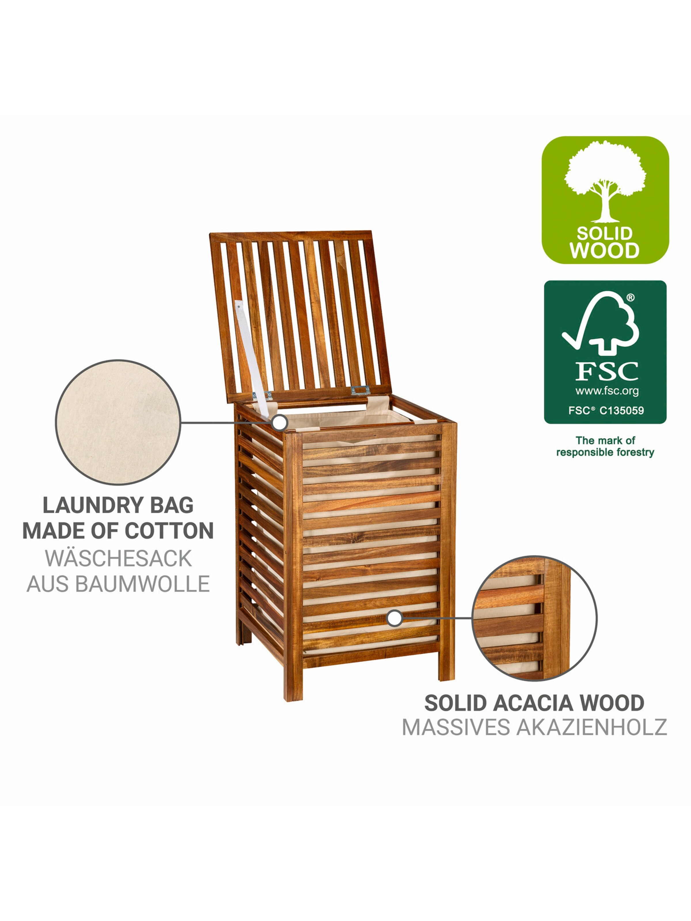 Wenko Laundry Basket in Brown