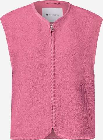 STREET ONE Teddy Weste mit Zipper und Corddetails in Pink: Vorderseite