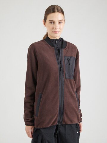Hummel Athletic fleece jacket in Brown: front