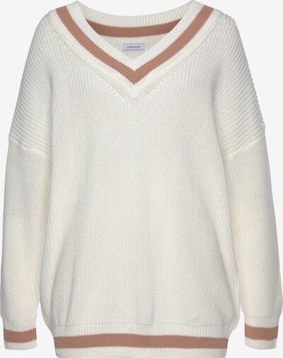 LASCANA Sweter w kolorze brązowy / białym, Podgląd produktu