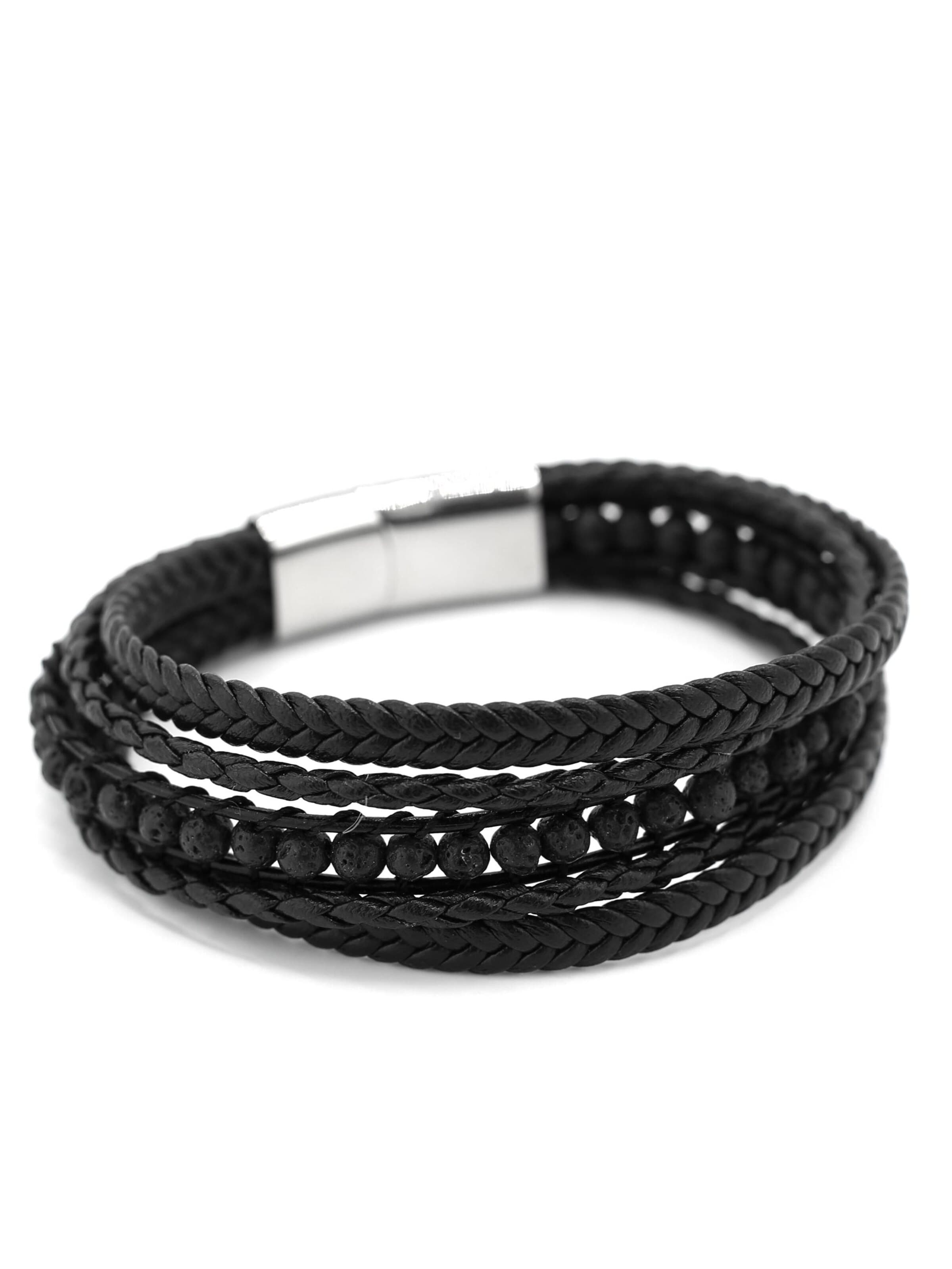 COLLEZIONE ALESSANDRO Bracelet 'Jack' in Black: front