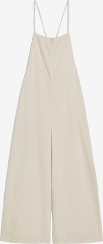 Bershka Loose fit Jean Overalls in Beige: front