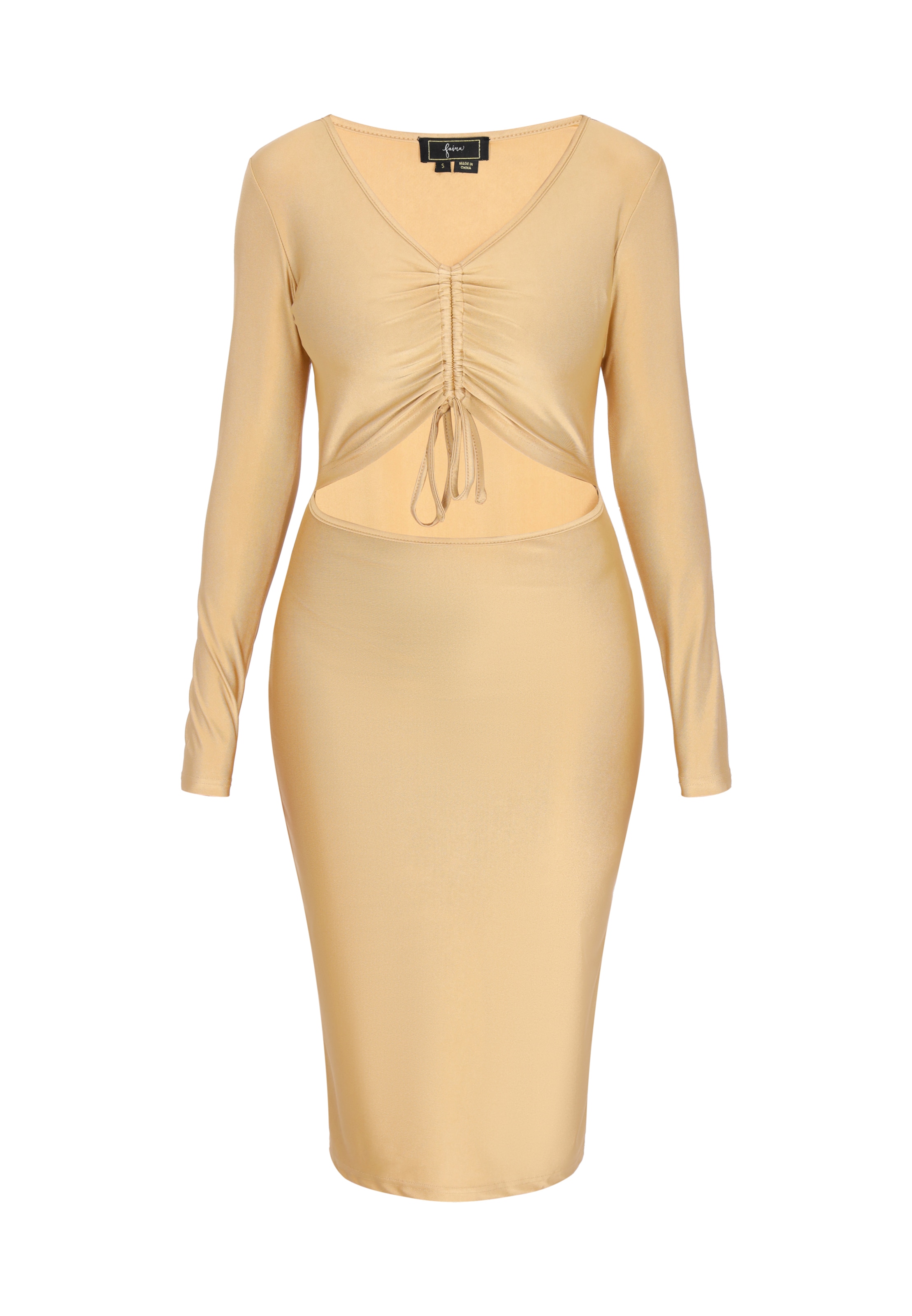 faina Jurk 'Festive' in Goud: voorkant